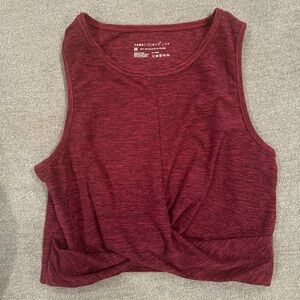 Yogalicious Lux Cropped Garnet Athletic Top; Size Medium